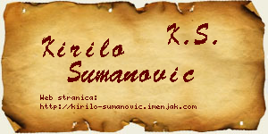Kirilo Šumanović vizit kartica